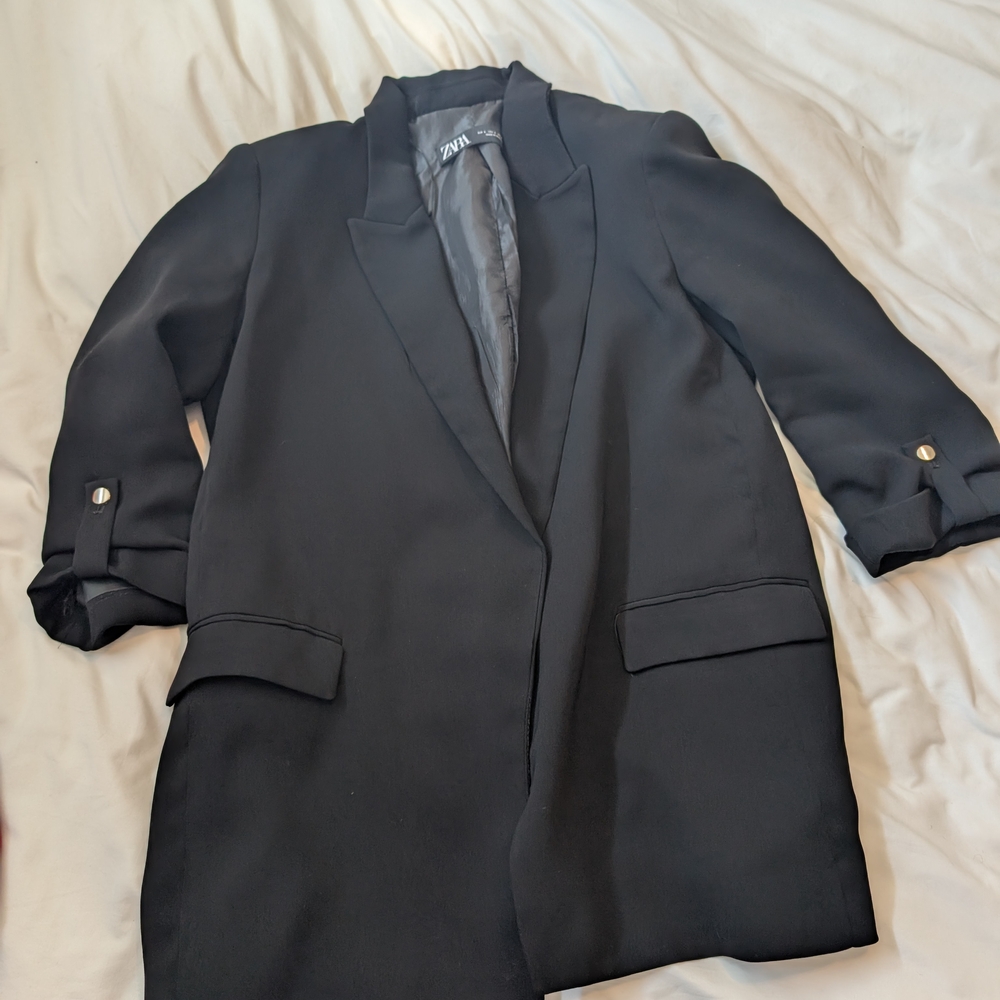 Zara Black Blazer Coat